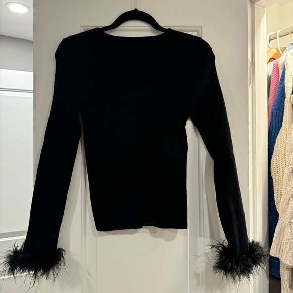 HYFVE Black Top with Feather Cuffs - Picture 2 of 5